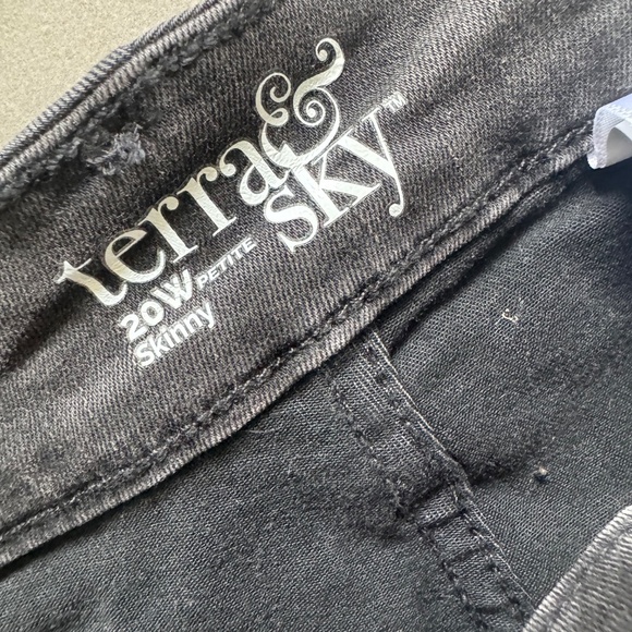 Terra & Sky Skinny Jeans Plus Size 20W Petite High Rise Gray Stretch Denim NWT - Picture 5 of 13